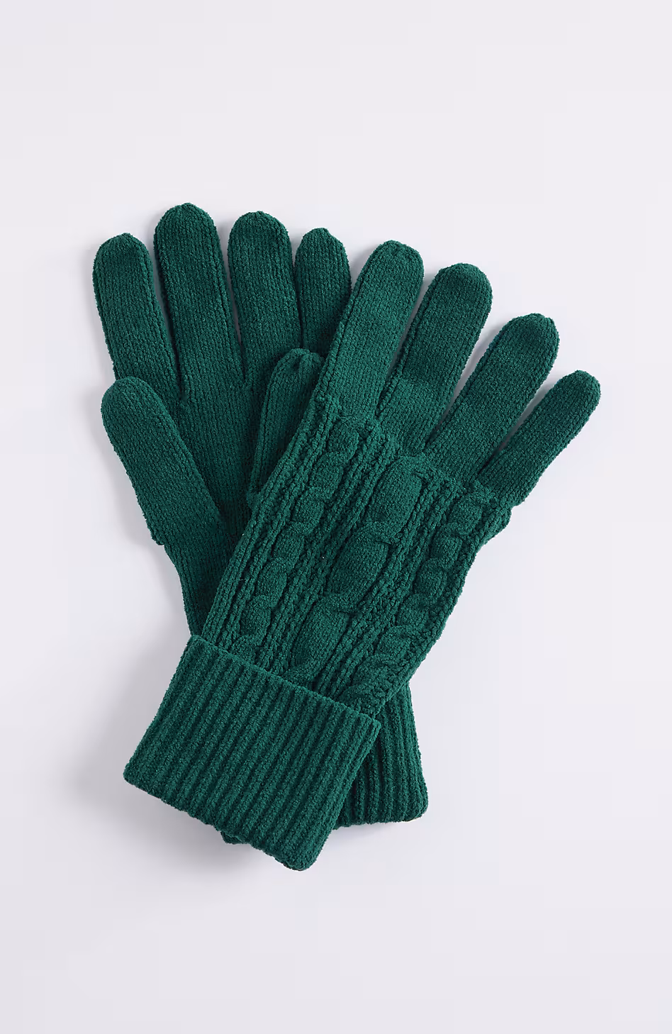 Cable-Knit Chenille Gloves