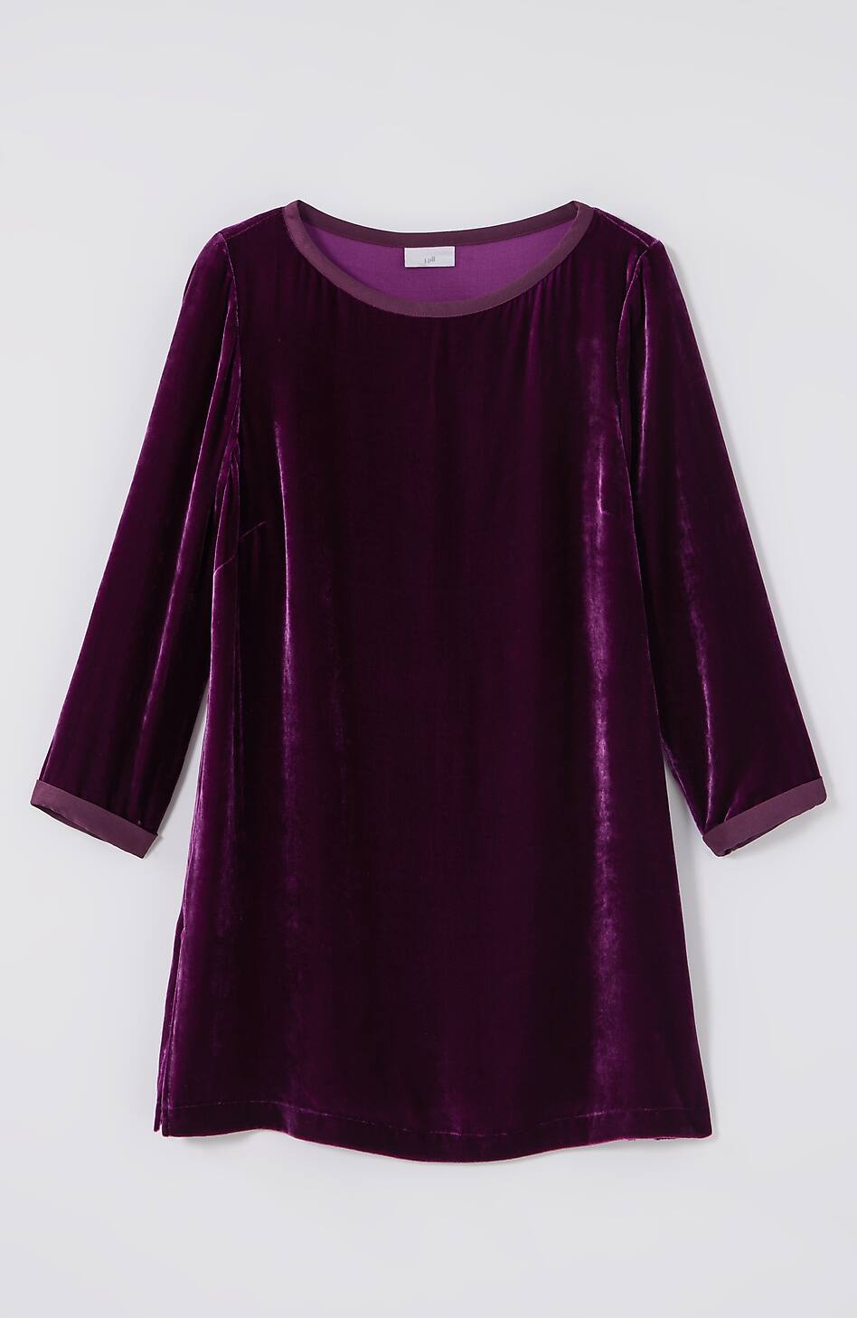 Rayon Silk Velvet Boat-Neck Tunic