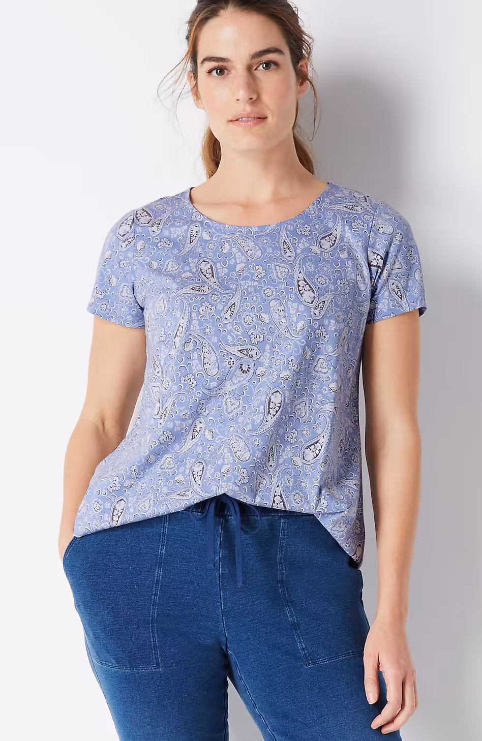 Pure Jill Scoop-Neck Elliptical Tee