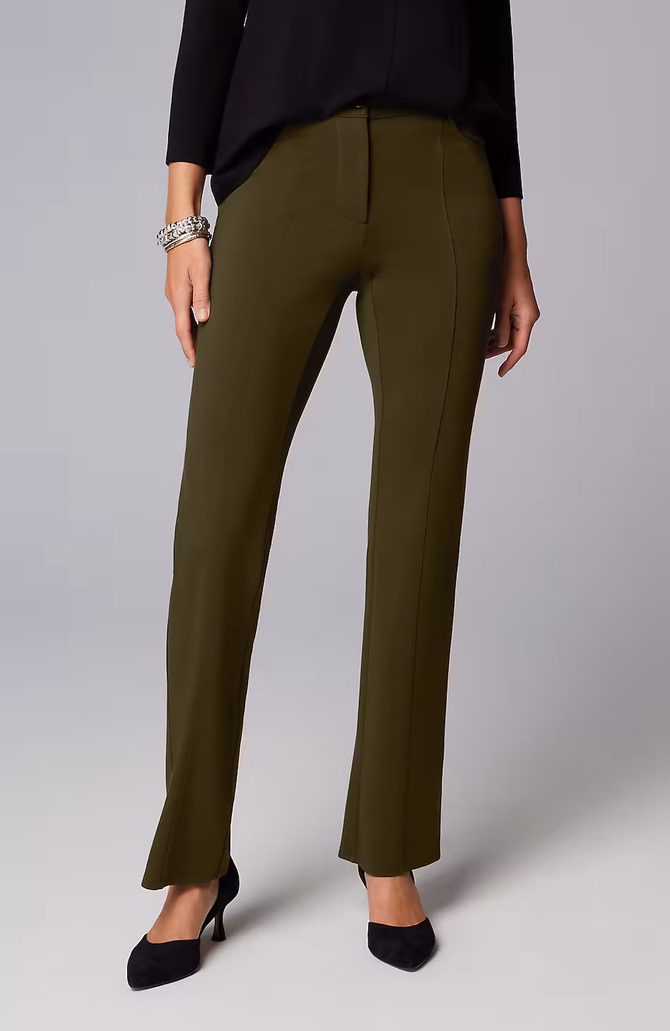 Wearever Double-Face Jersey Boot-Cut Trousers