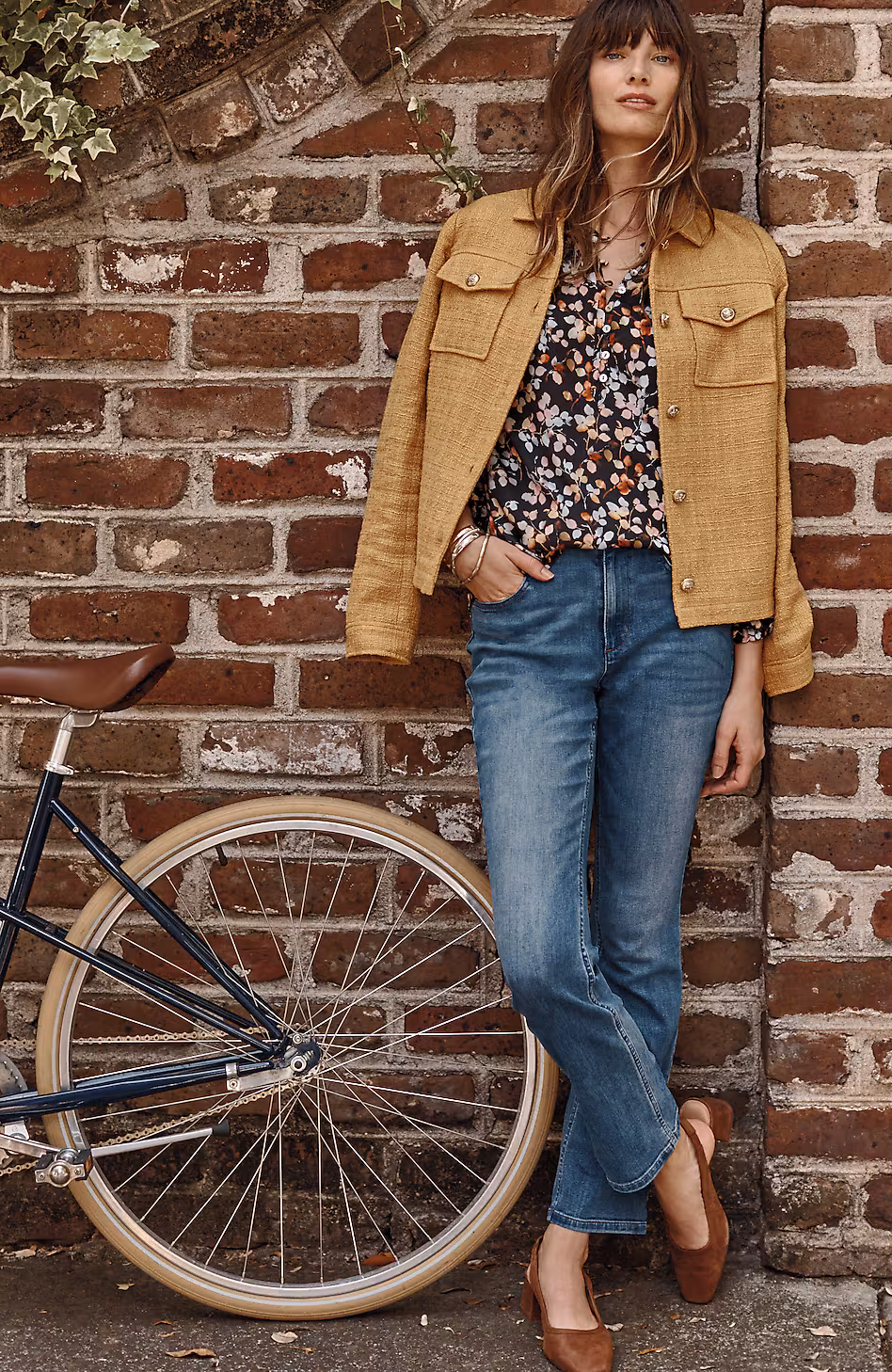 Artistic Leaves Printed Satin Top