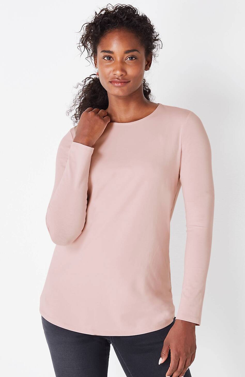 Pure Jill Long-Sleeve Shirttail Tee