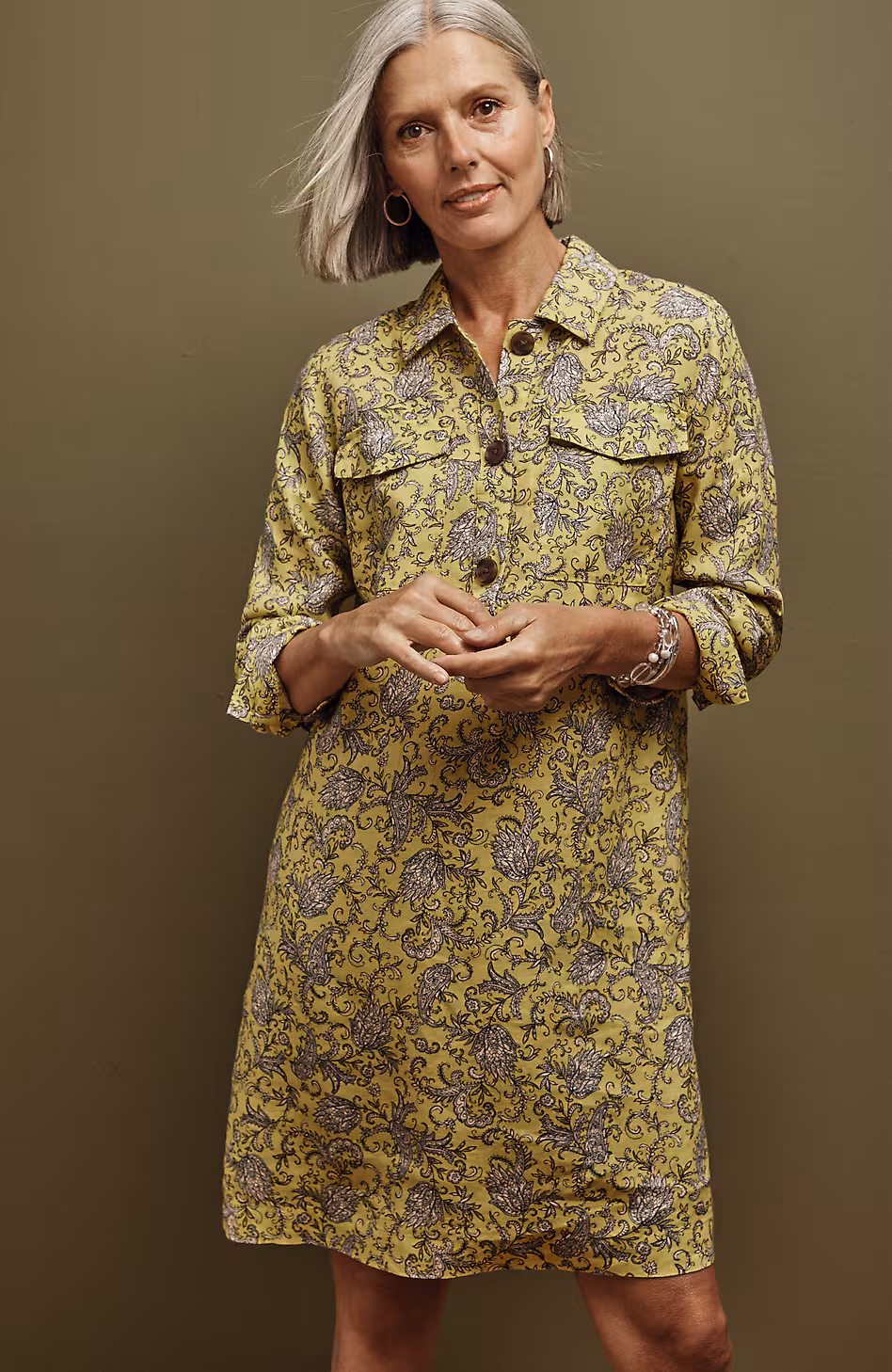 Linen Popover Shirtdress