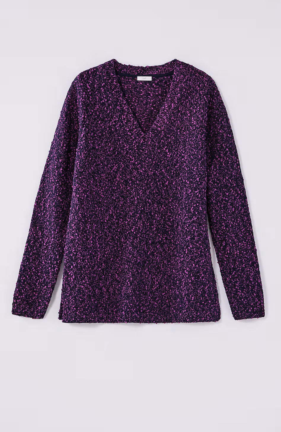 Marled V-Neck Speckled Sweater