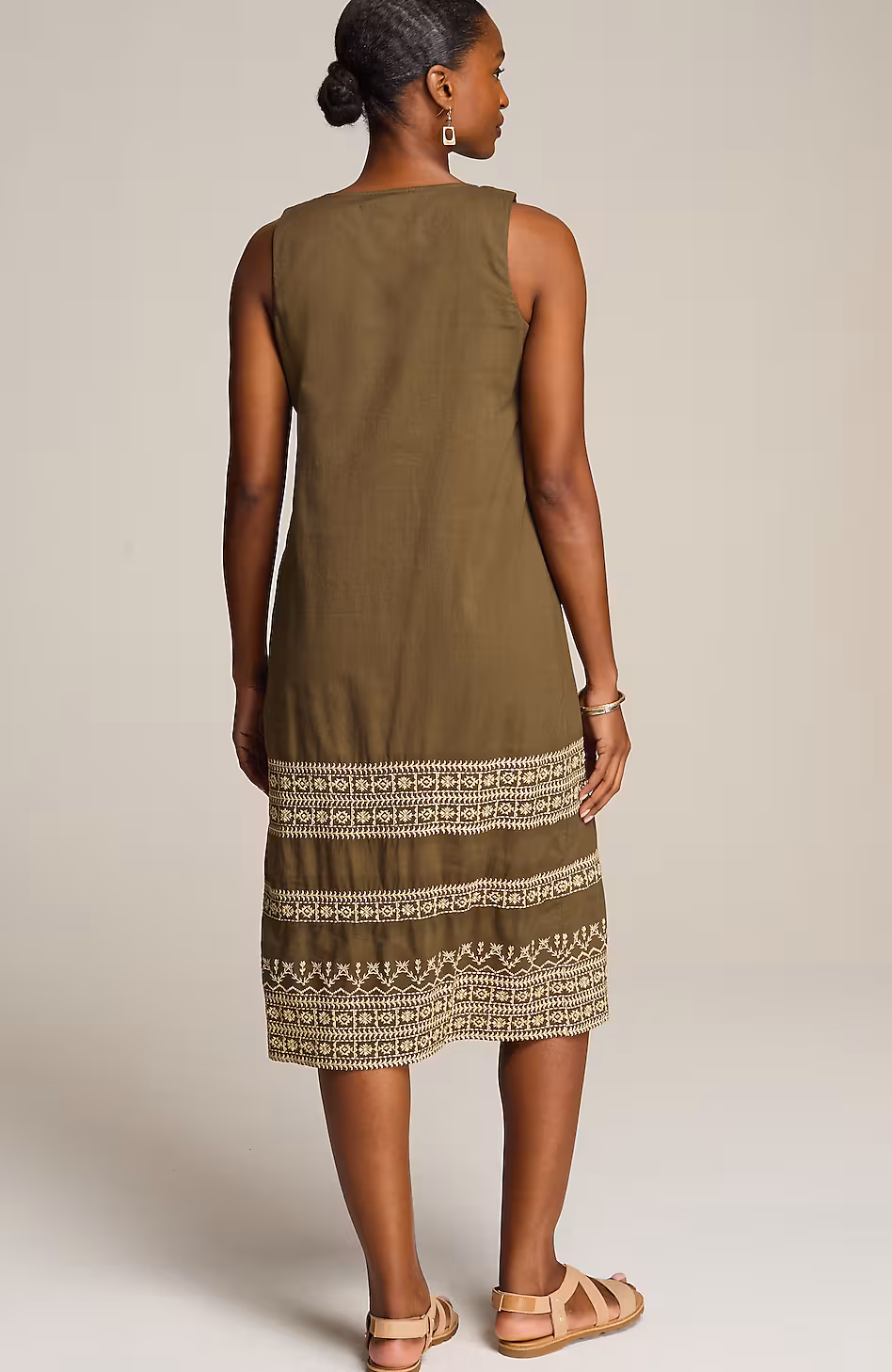 Pure Jill Embroidered Midi Dress