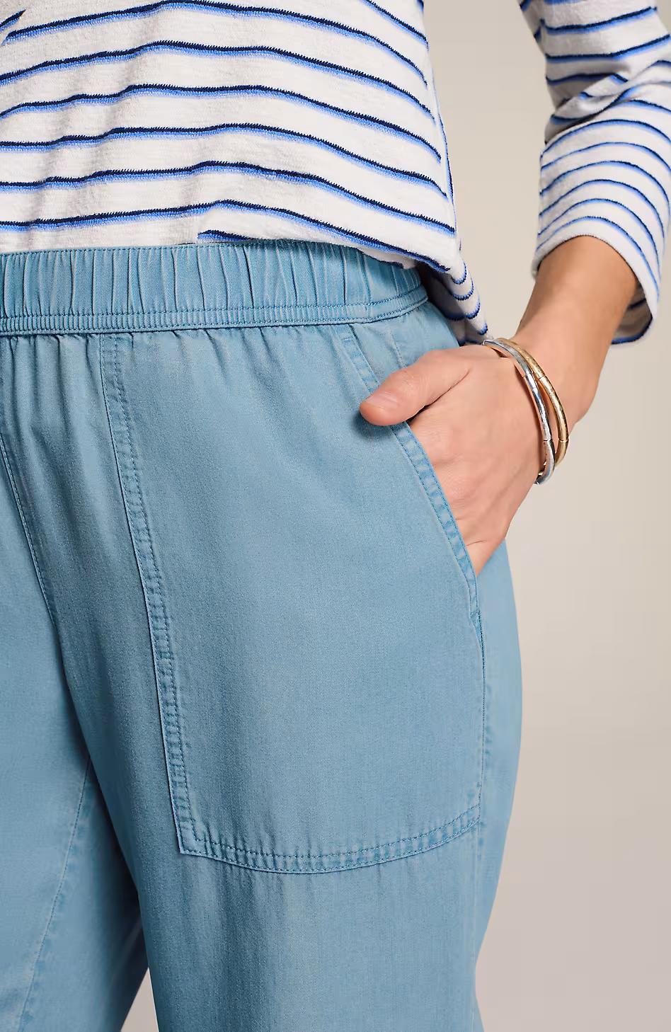 Indigo Relaxed Wide-Leg Pants