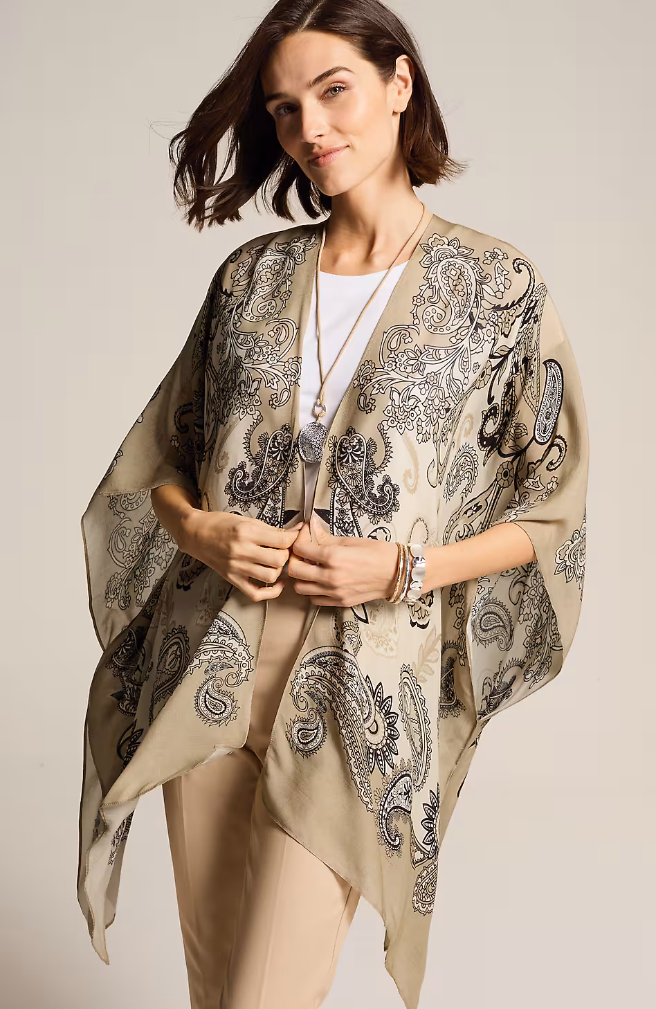 Lightweight Paisley Ruana