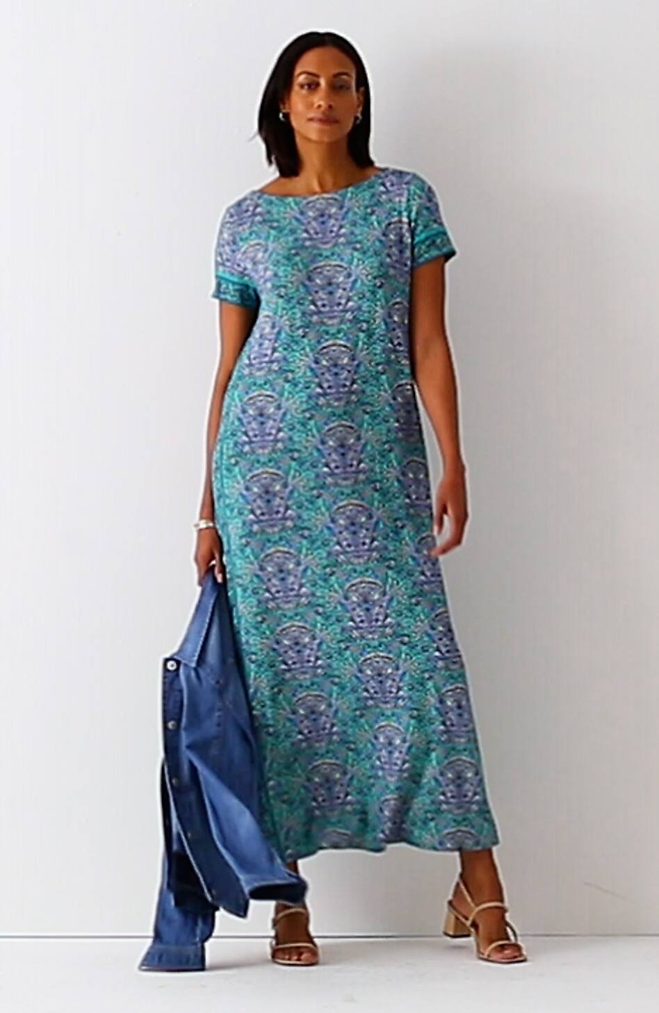 Button-Back Maxi Dress