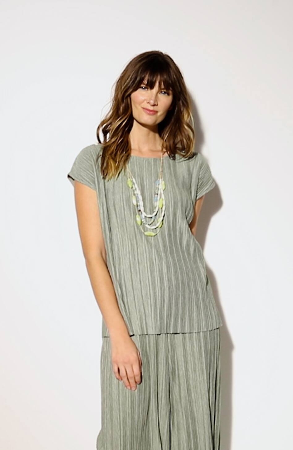 Pure Jill Pleated Dolman-Sleeve Top