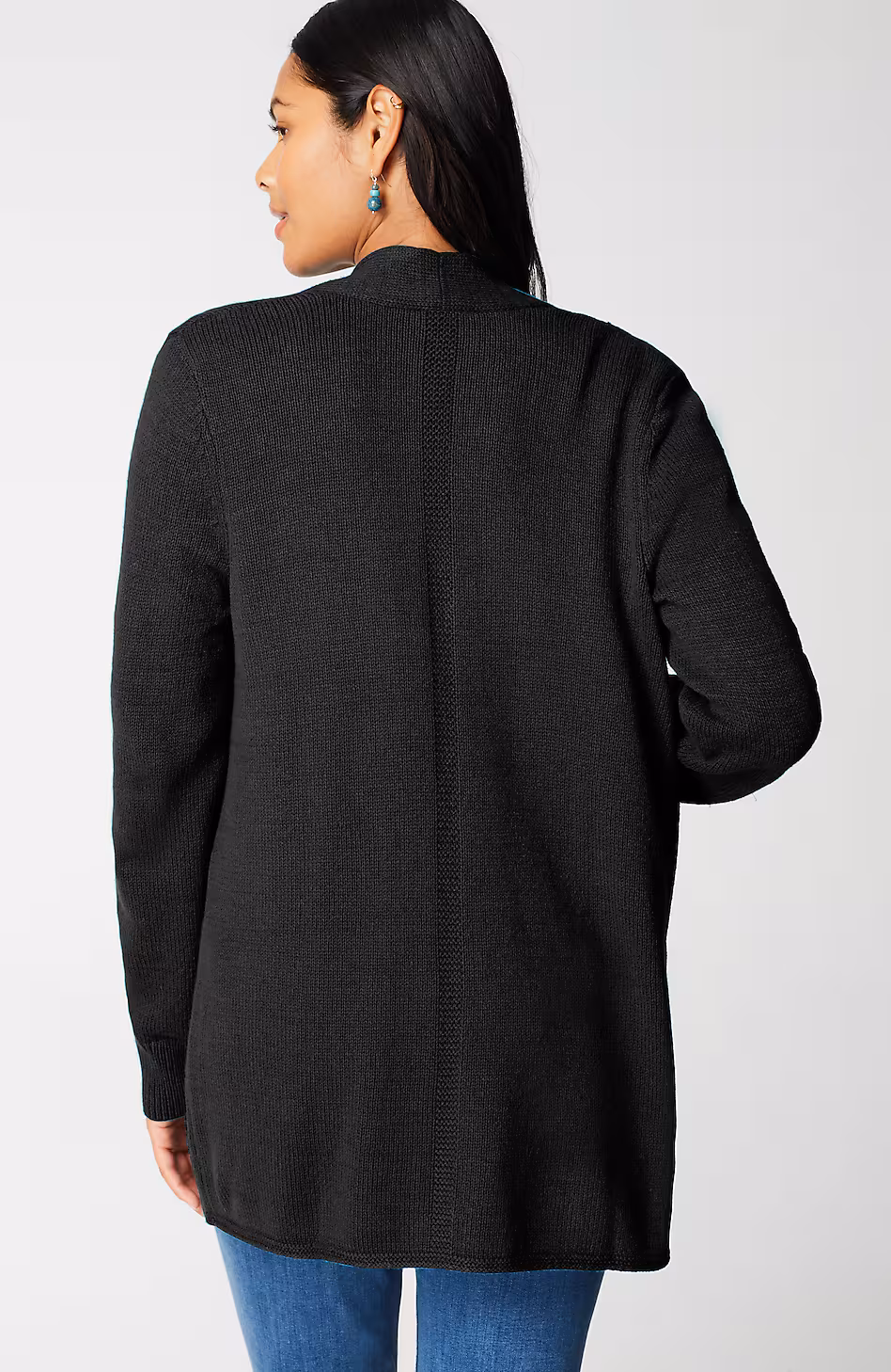 Open-Front Shawl-Collar Cardi