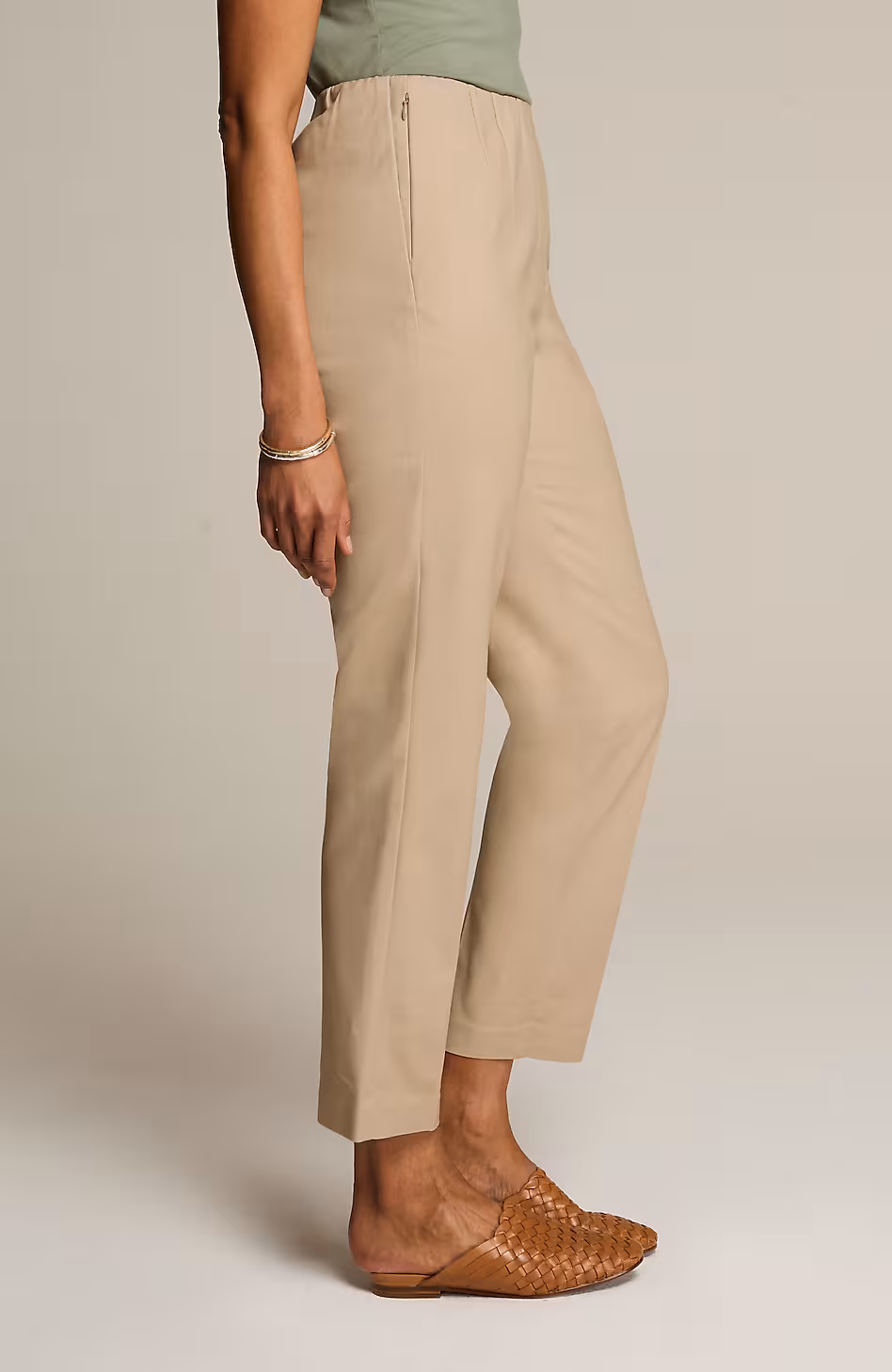 Curvy-Fit Versatile Cotton-Stretch Slim-Leg Pants