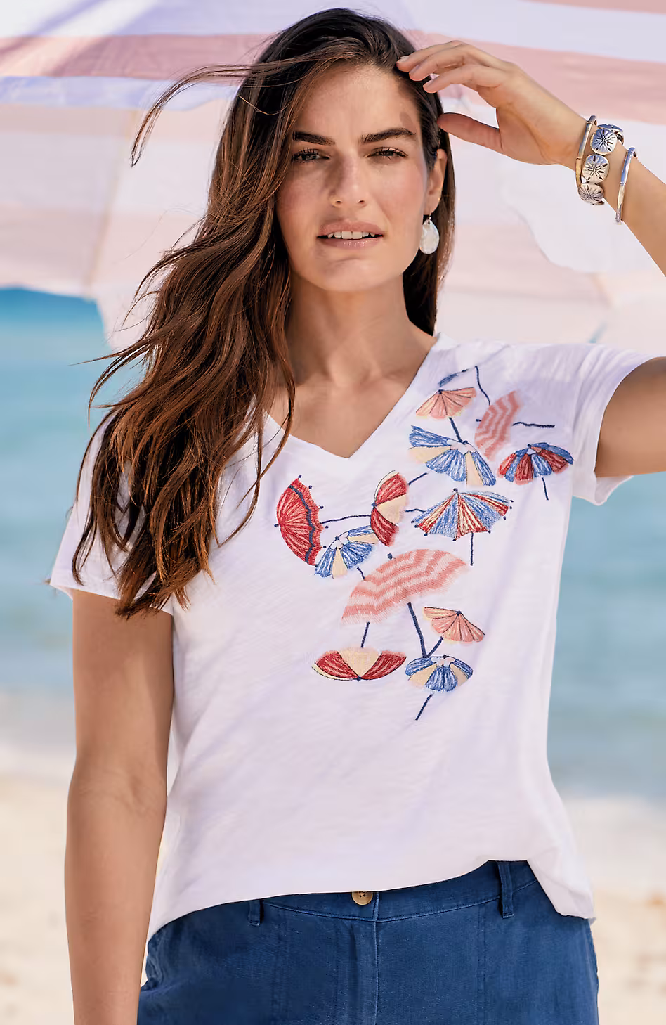 Umbrella-Embroidered Tee