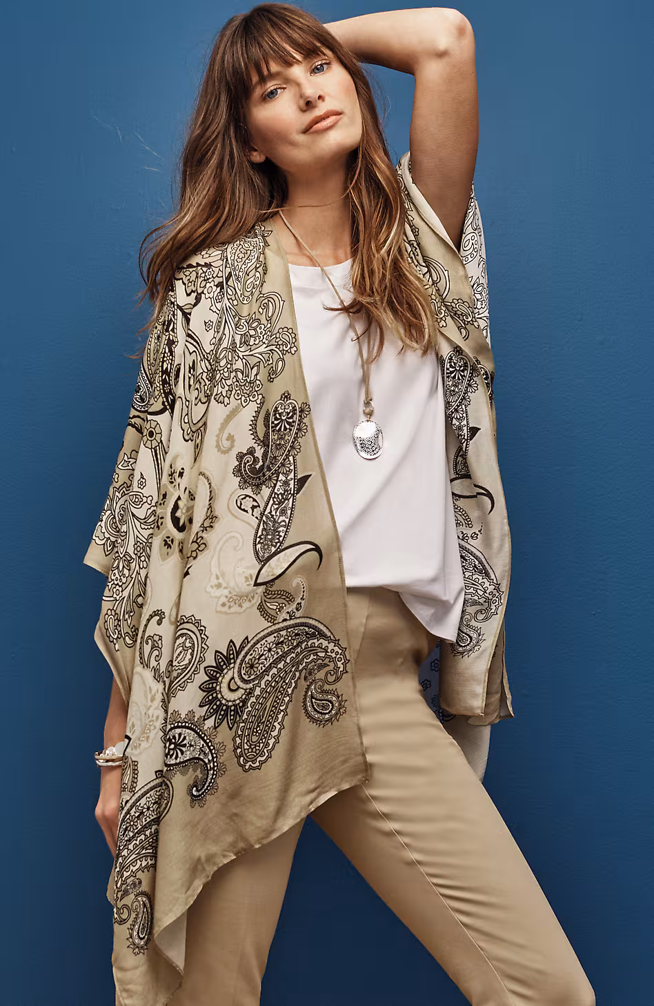 Lightweight Paisley Ruana