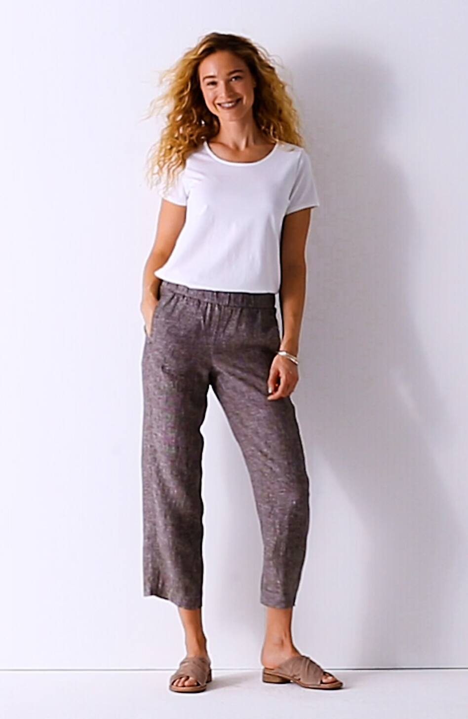 Pure Jill Linen Cropped Pants