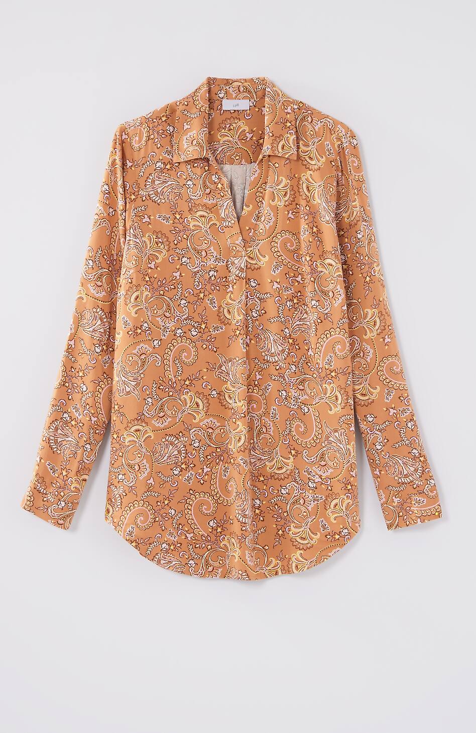 Paisley-Printed Satin Tunic