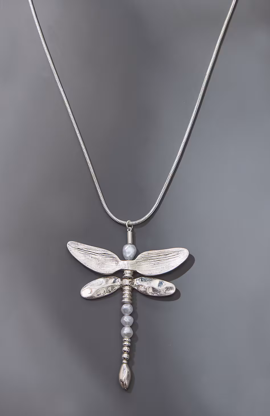 Silvertone Dragonfly Pendant