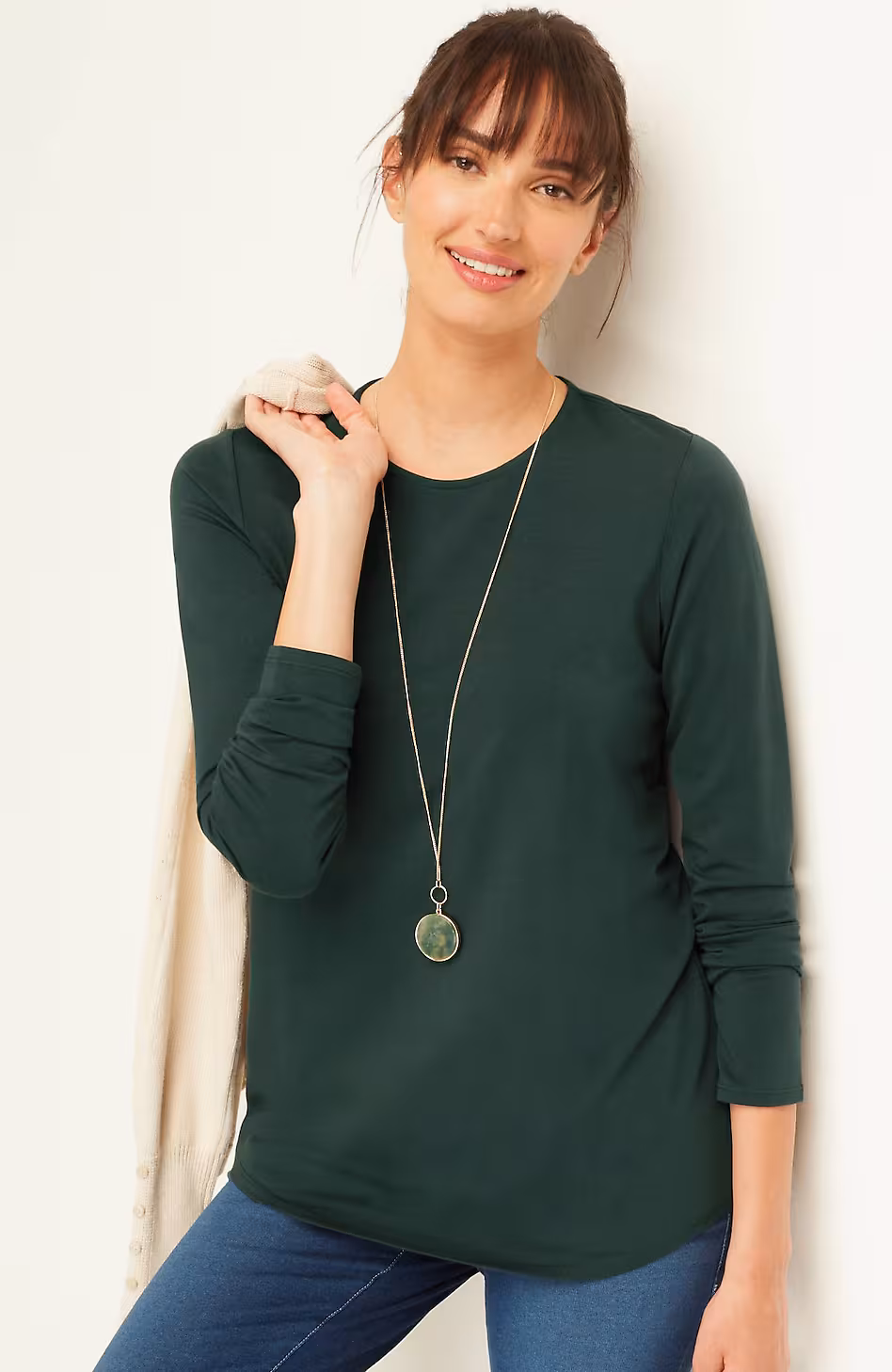 Pure Jill Long-Sleeve Shirttail Tee