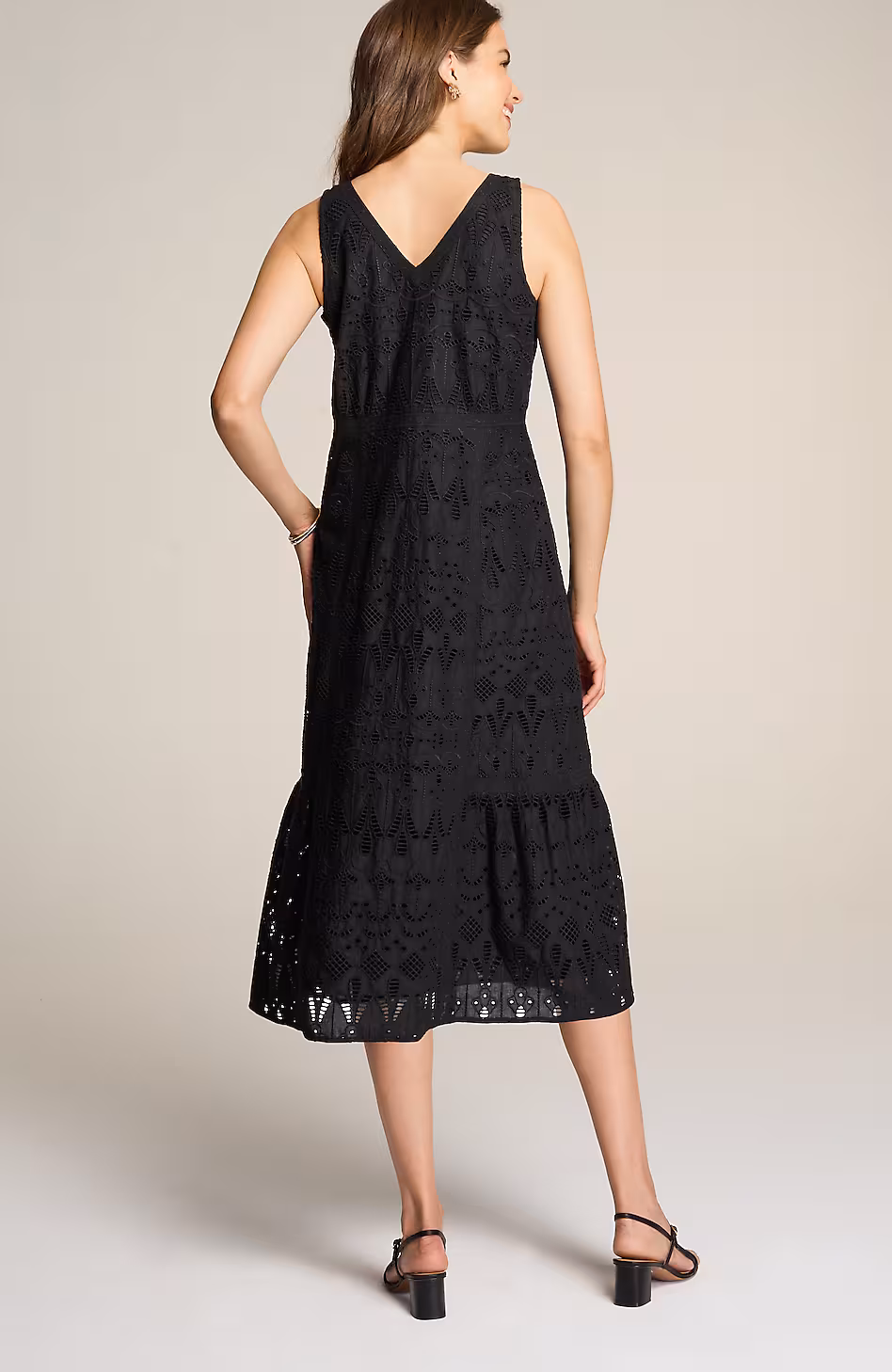 Eyelet Midi Swing Dress