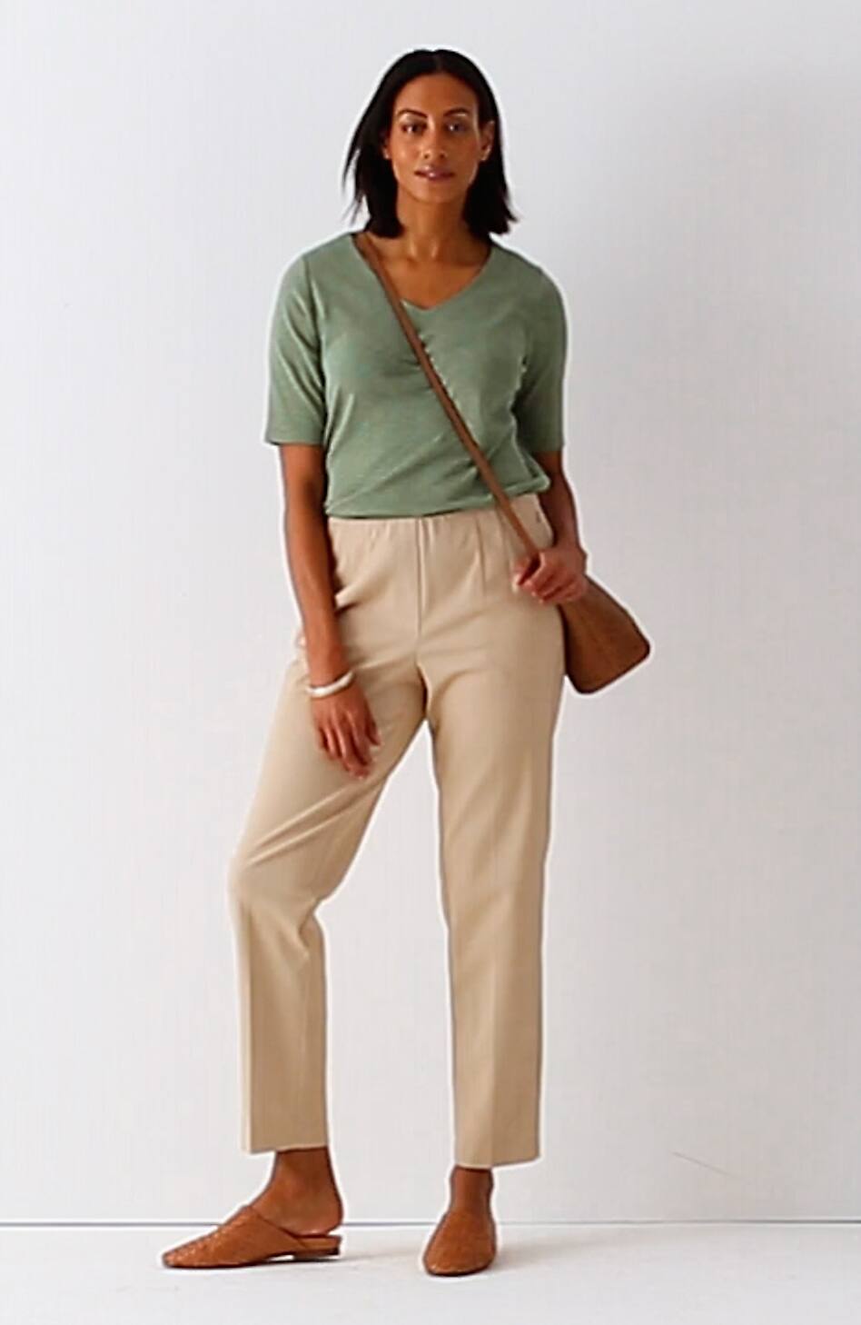 Curvy-Fit Versatile Cotton-Stretch Slim-Leg Pants