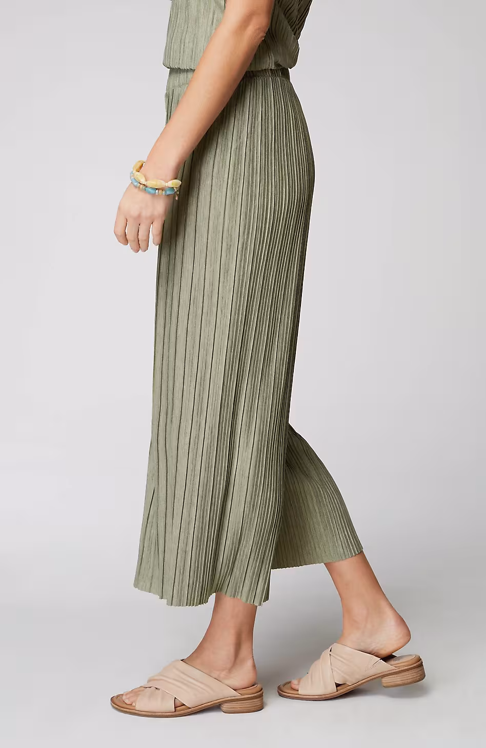 Pure Jill Pleated Jersey-Knit Crops
