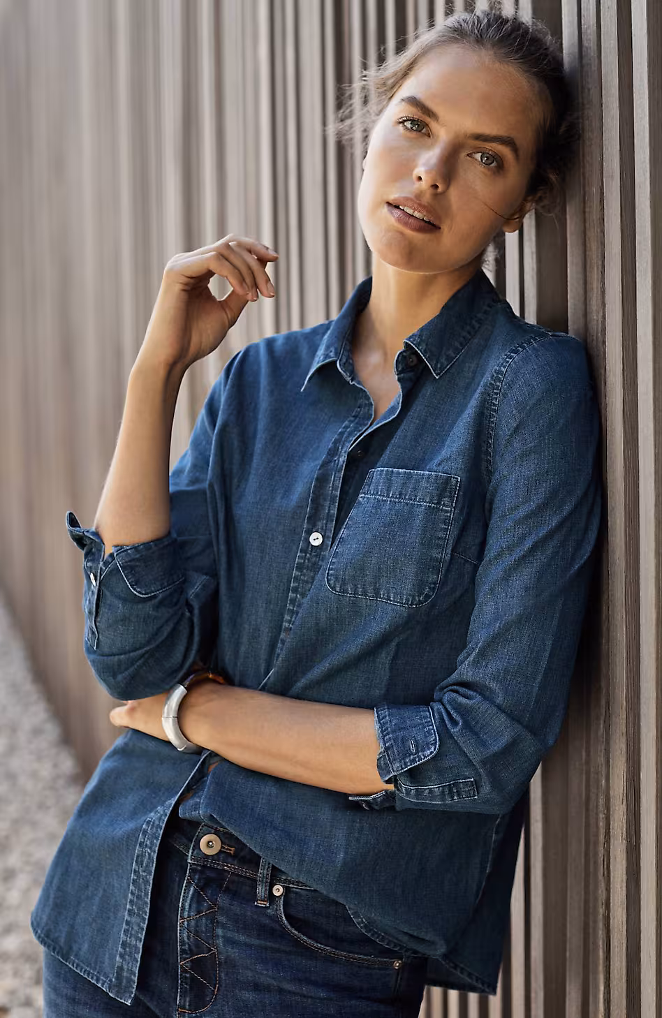 One-Pocket Button-Front Shirt