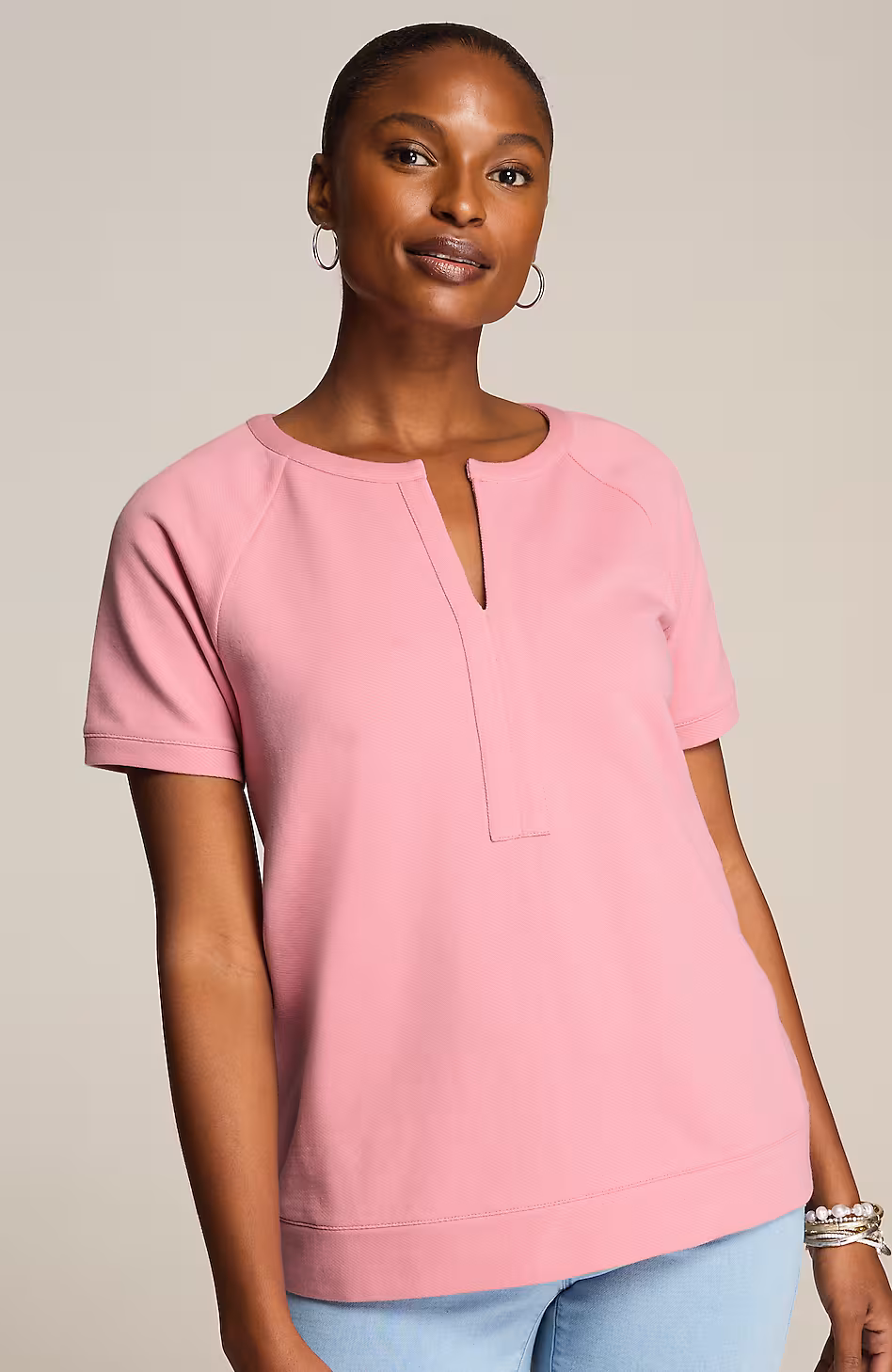 French Terry Short-Sleeve Pullover