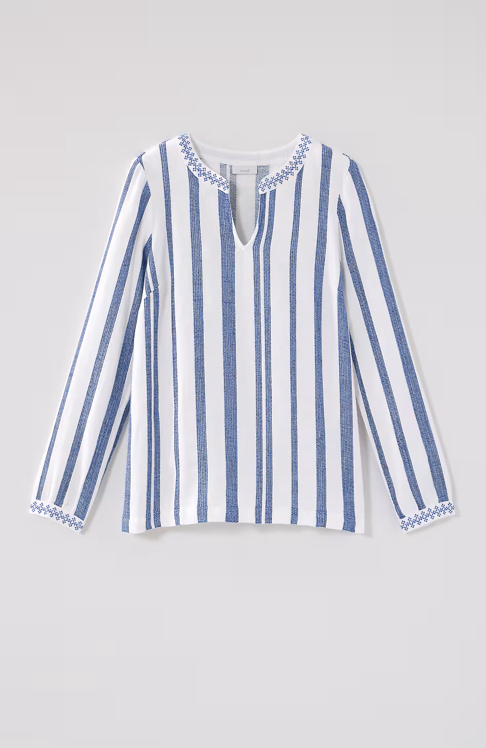 Pure Jill Embroidered Striped Top