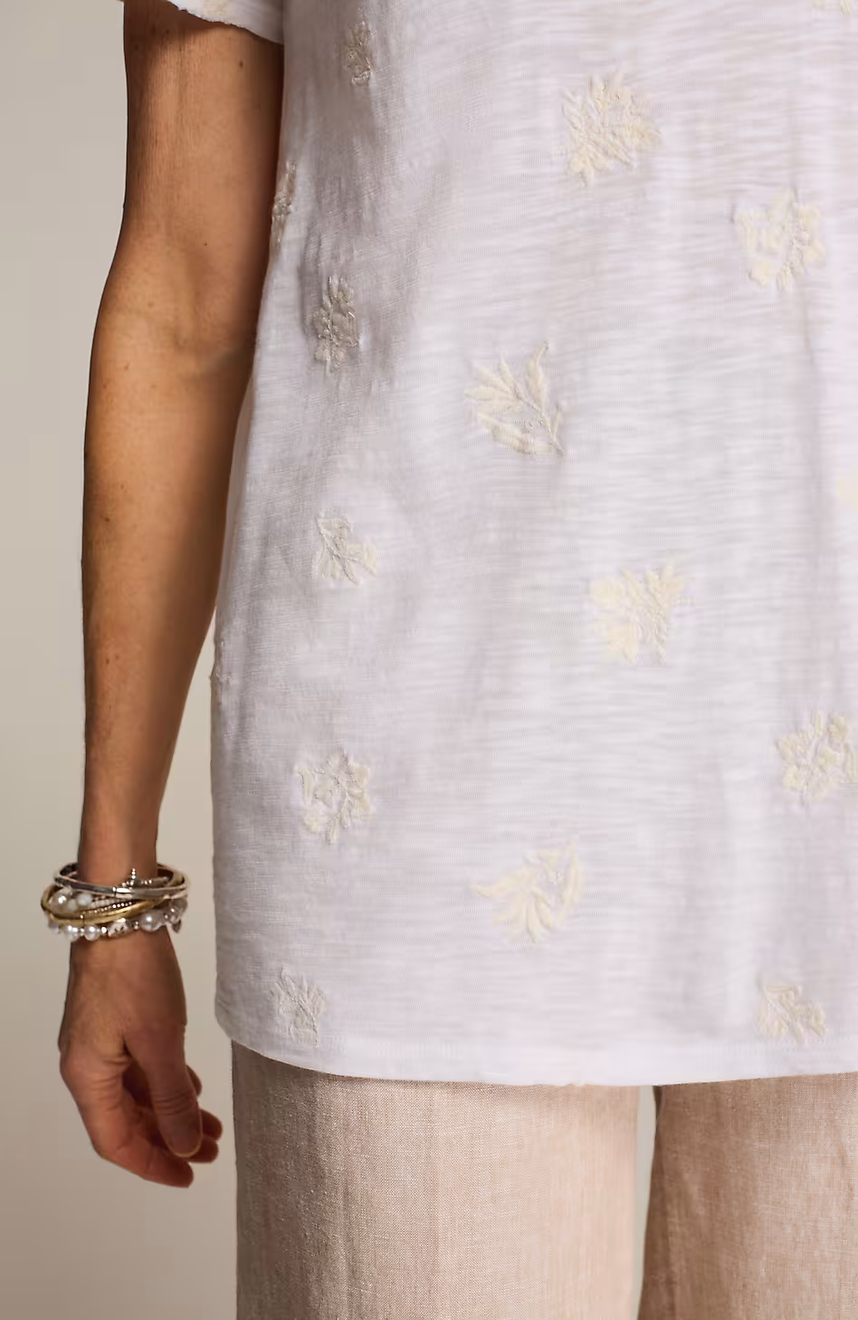 Floral Embroidered Tee