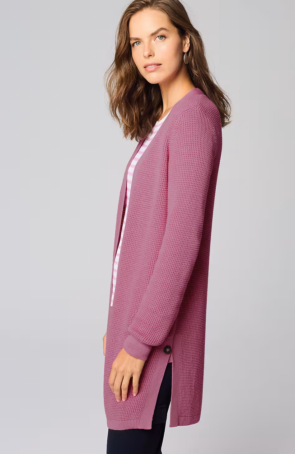 Textured Open-Front Cardi