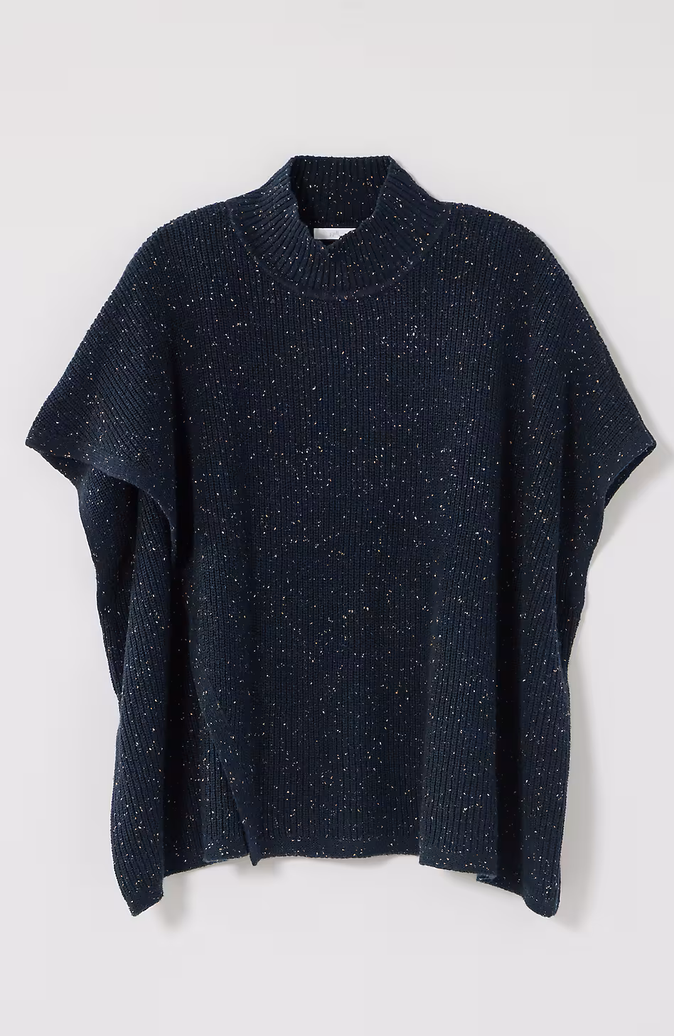 Cotton-Blend Knit Poncho