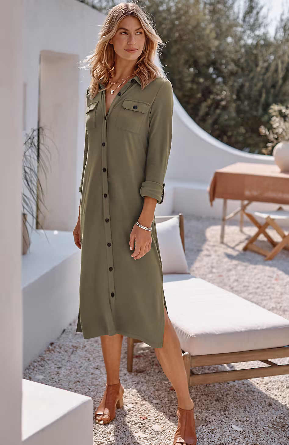 Ponte Knit Shirtdress