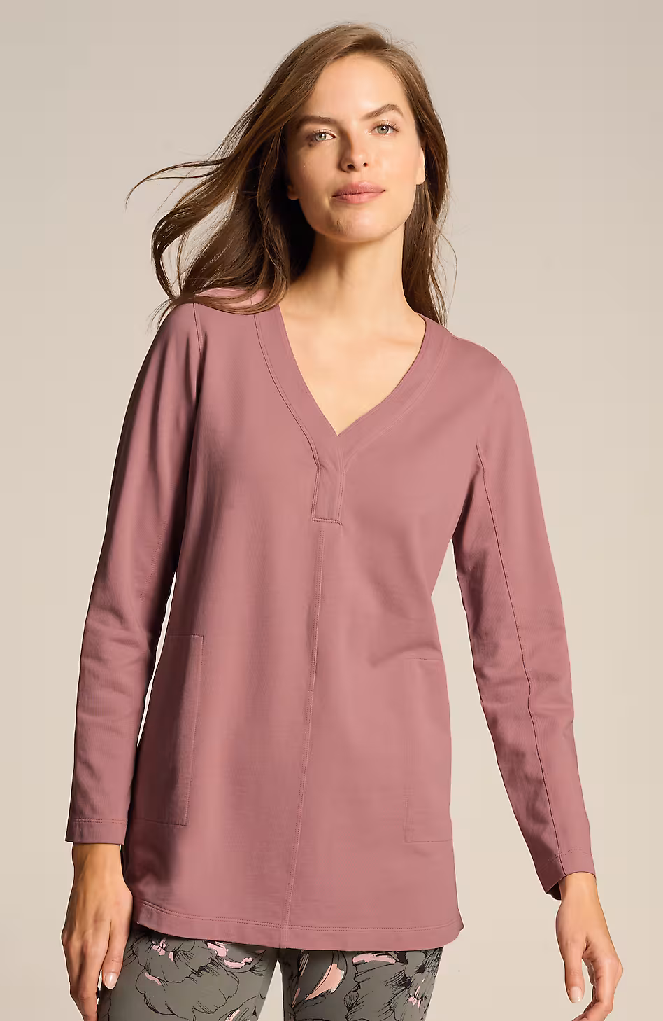 Fit French Terry V-Neck Tunic