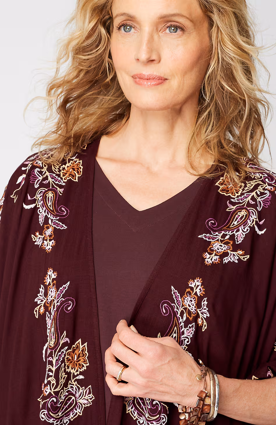 Embroidered Paisley Ruana