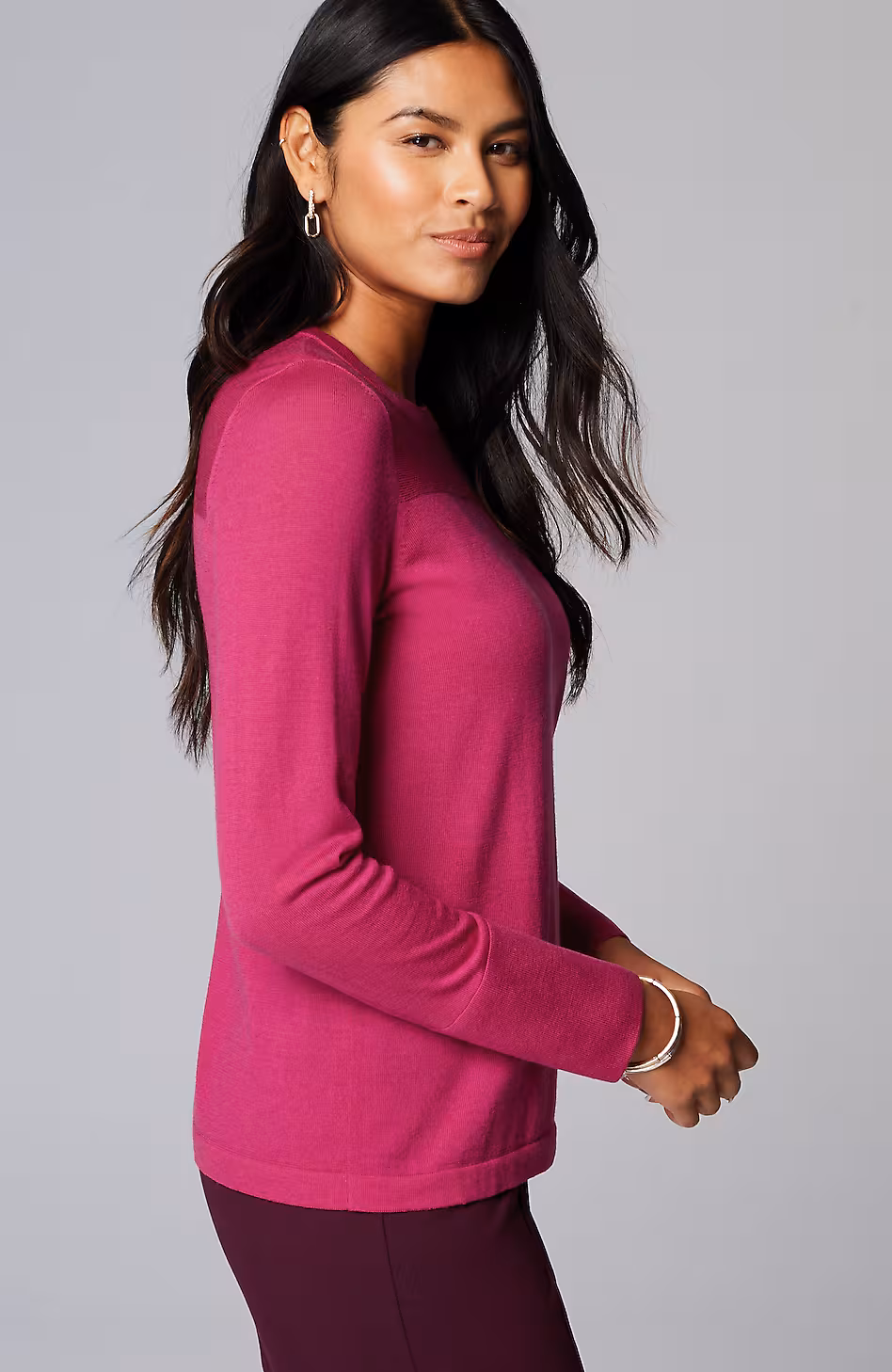 Wearever Textured-Yoke Merino Sweater