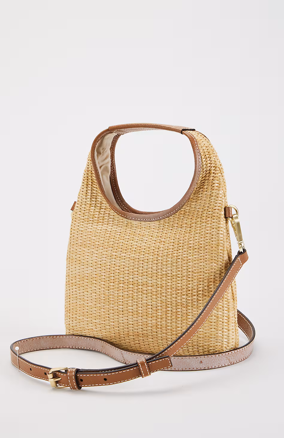 Straw & Leather Convertible Crossbody
