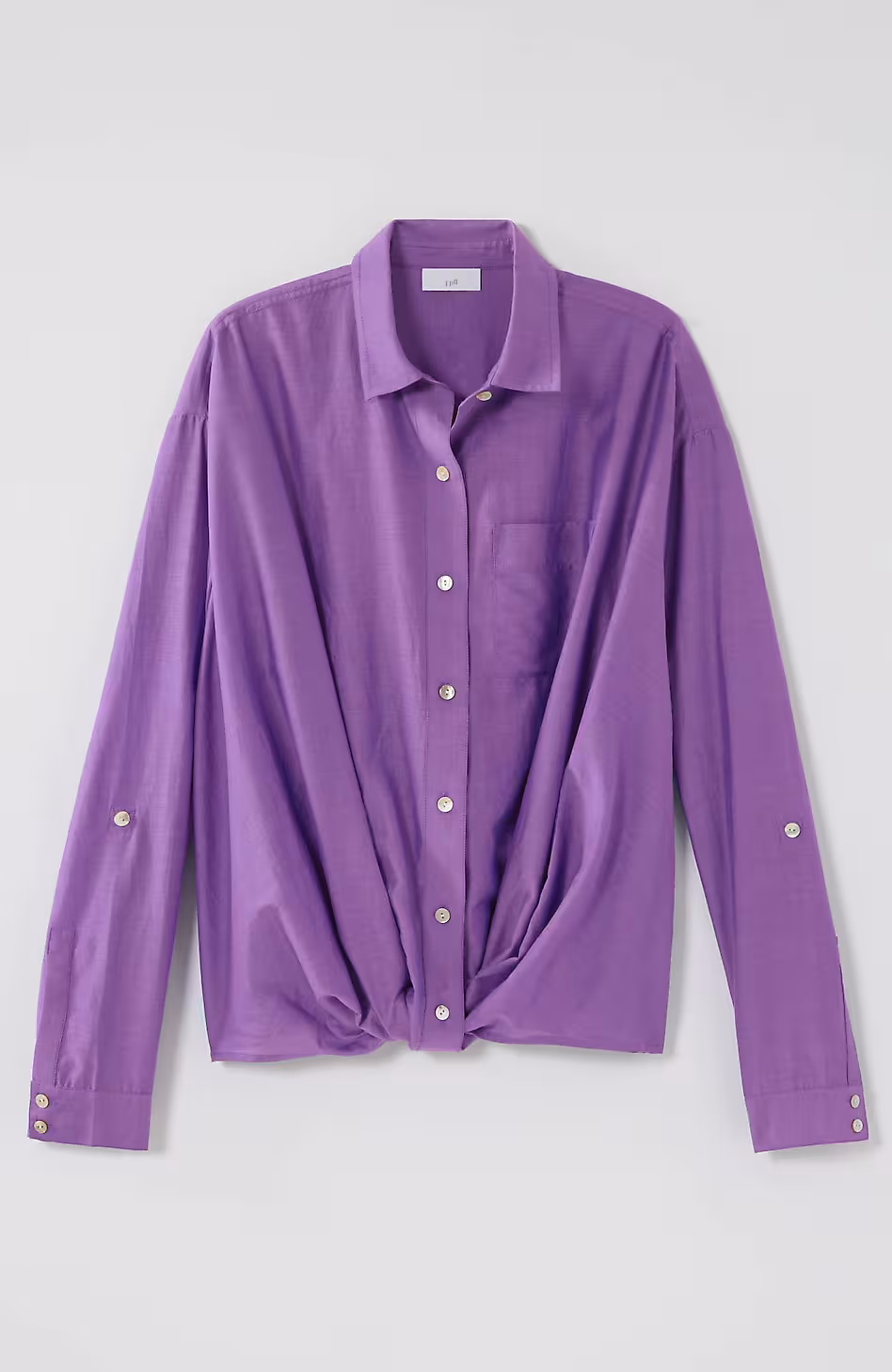 Cotton-Silk Twist-Front Top