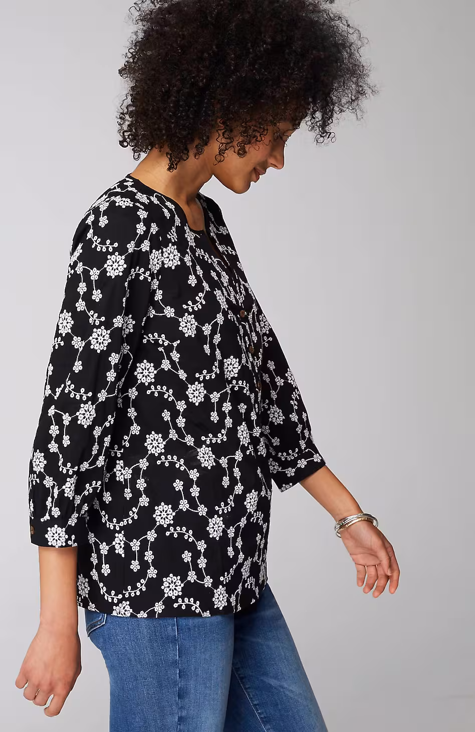 Embroidered Eyelet Popover