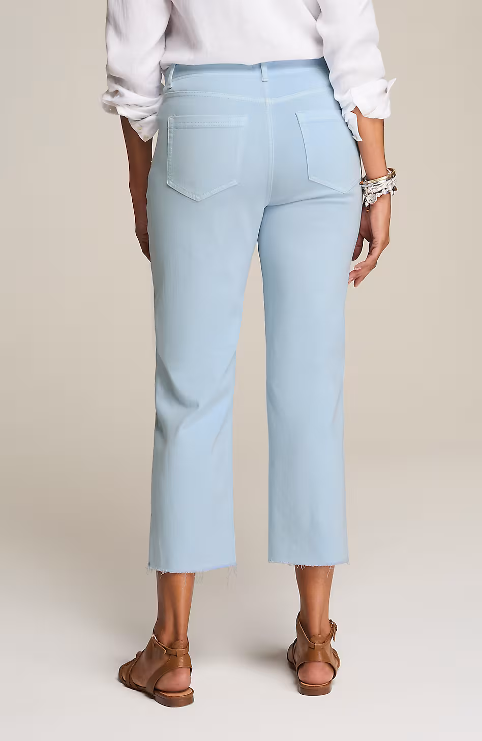 High-Rise Fringe-Hem Crops