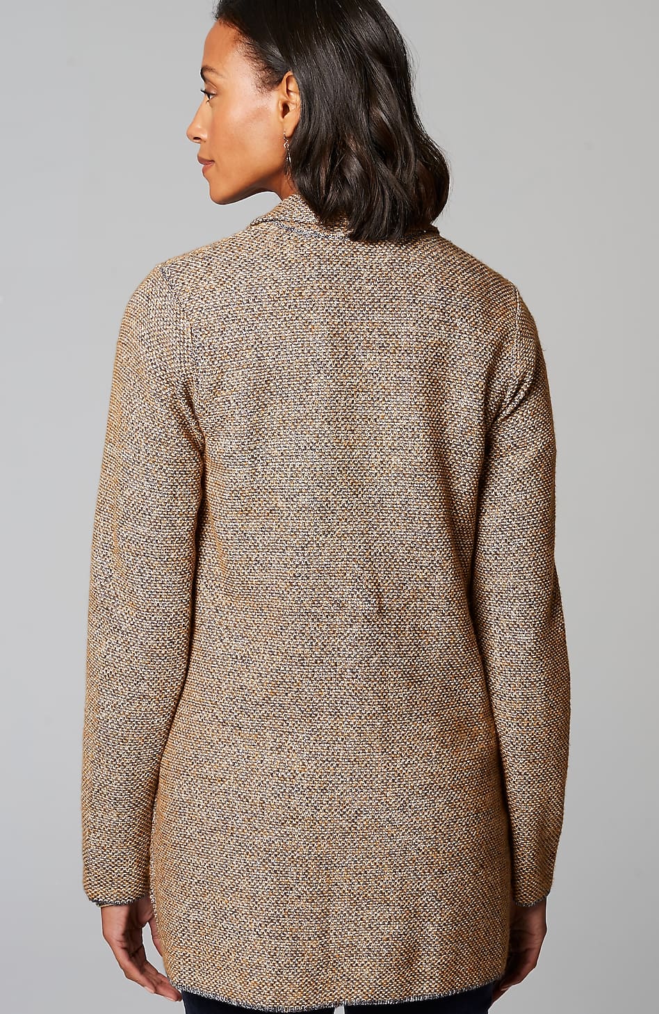 Tweed-Textured Sweater-Jacket