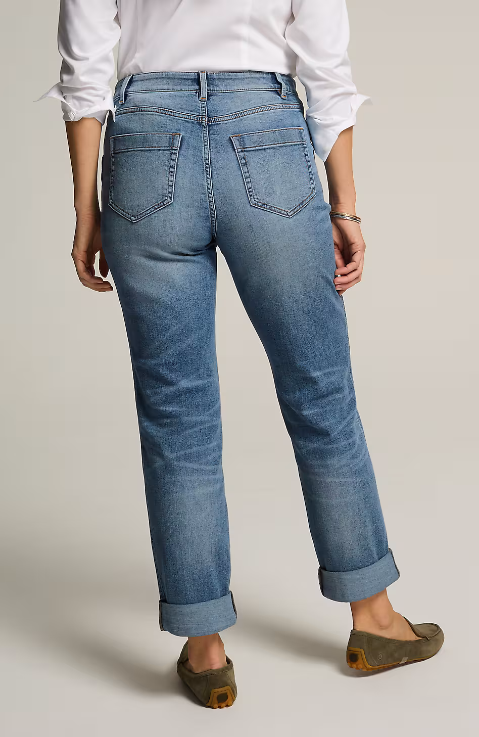 Curvy-Fit Patch-Pocket Jeans
