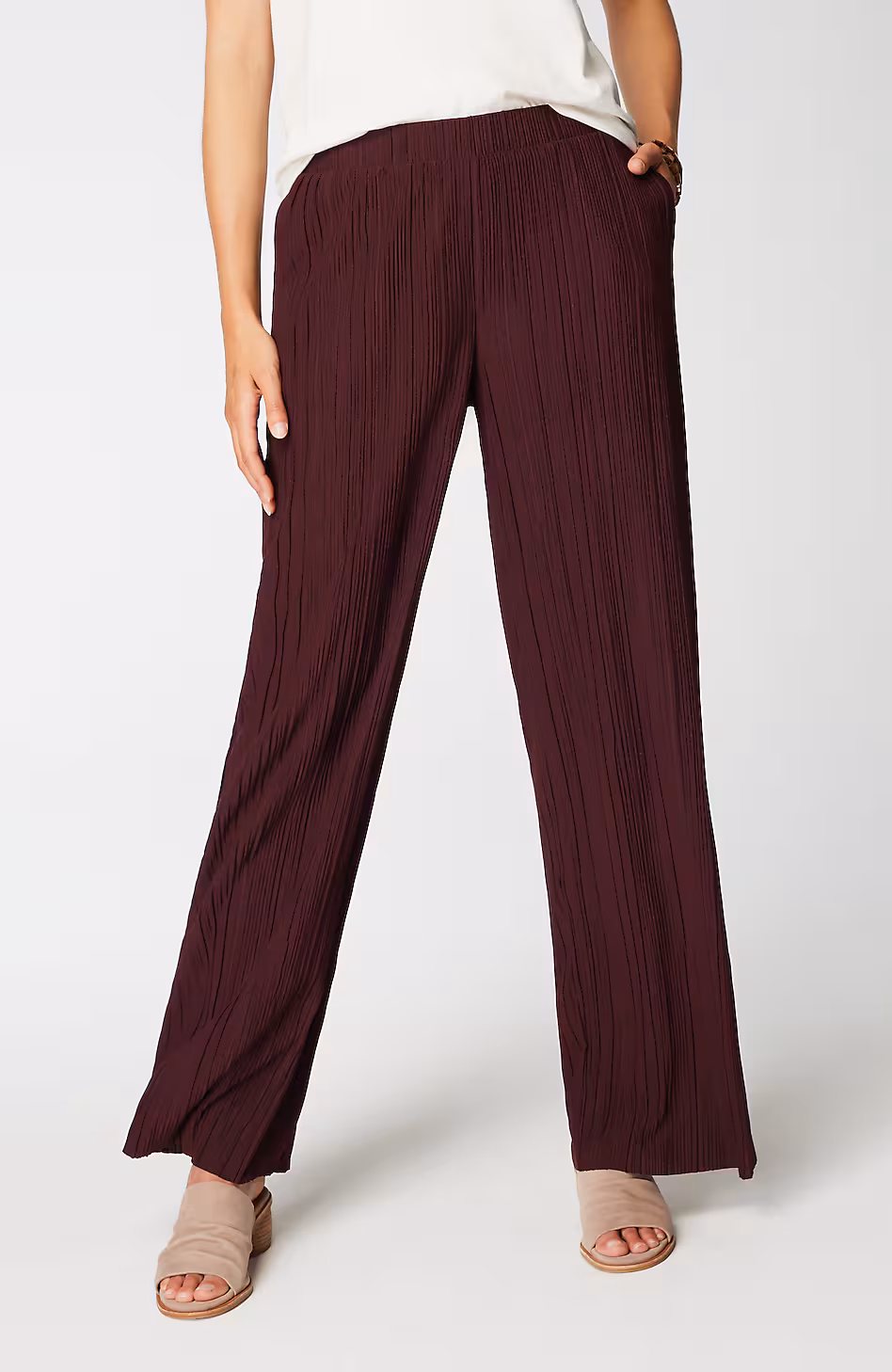 Pure Jill Pleated Wide-Leg Pants