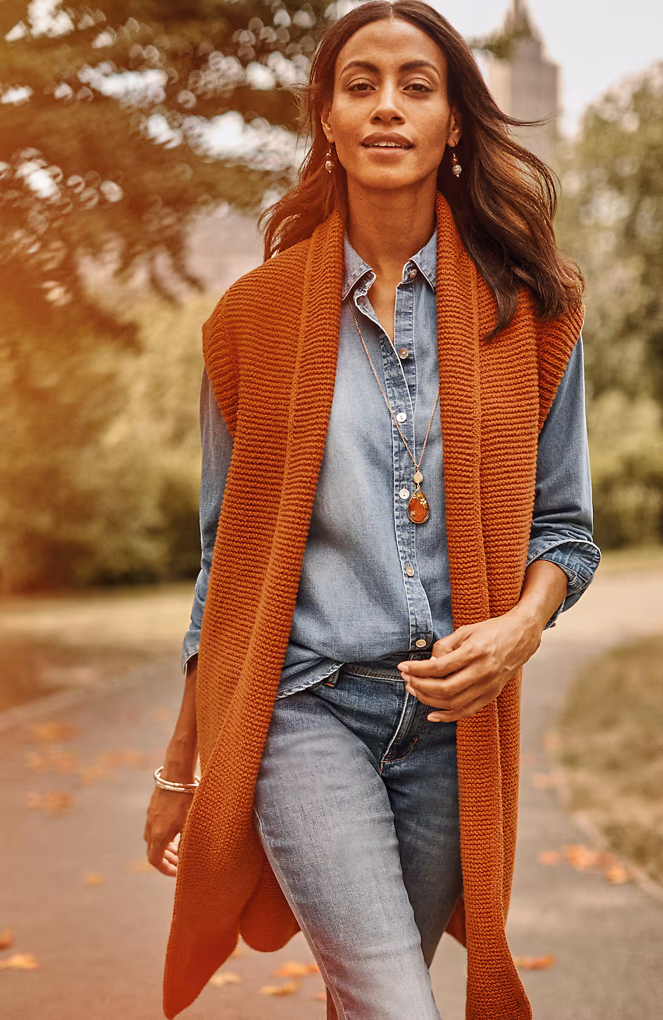 Textured Long Gilet Vest