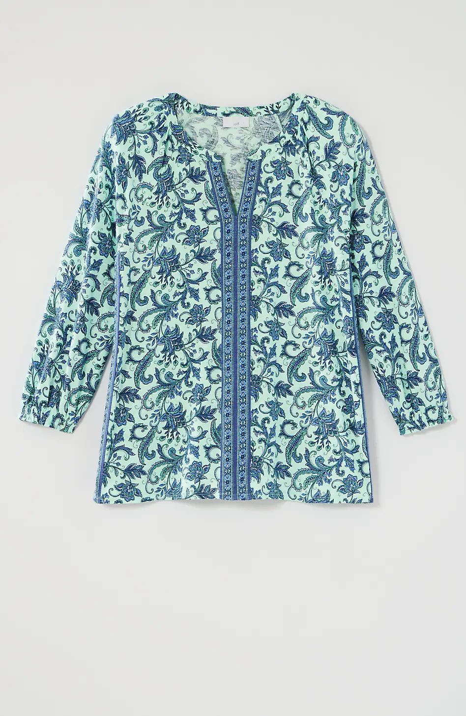 Border-Printed Floral Top