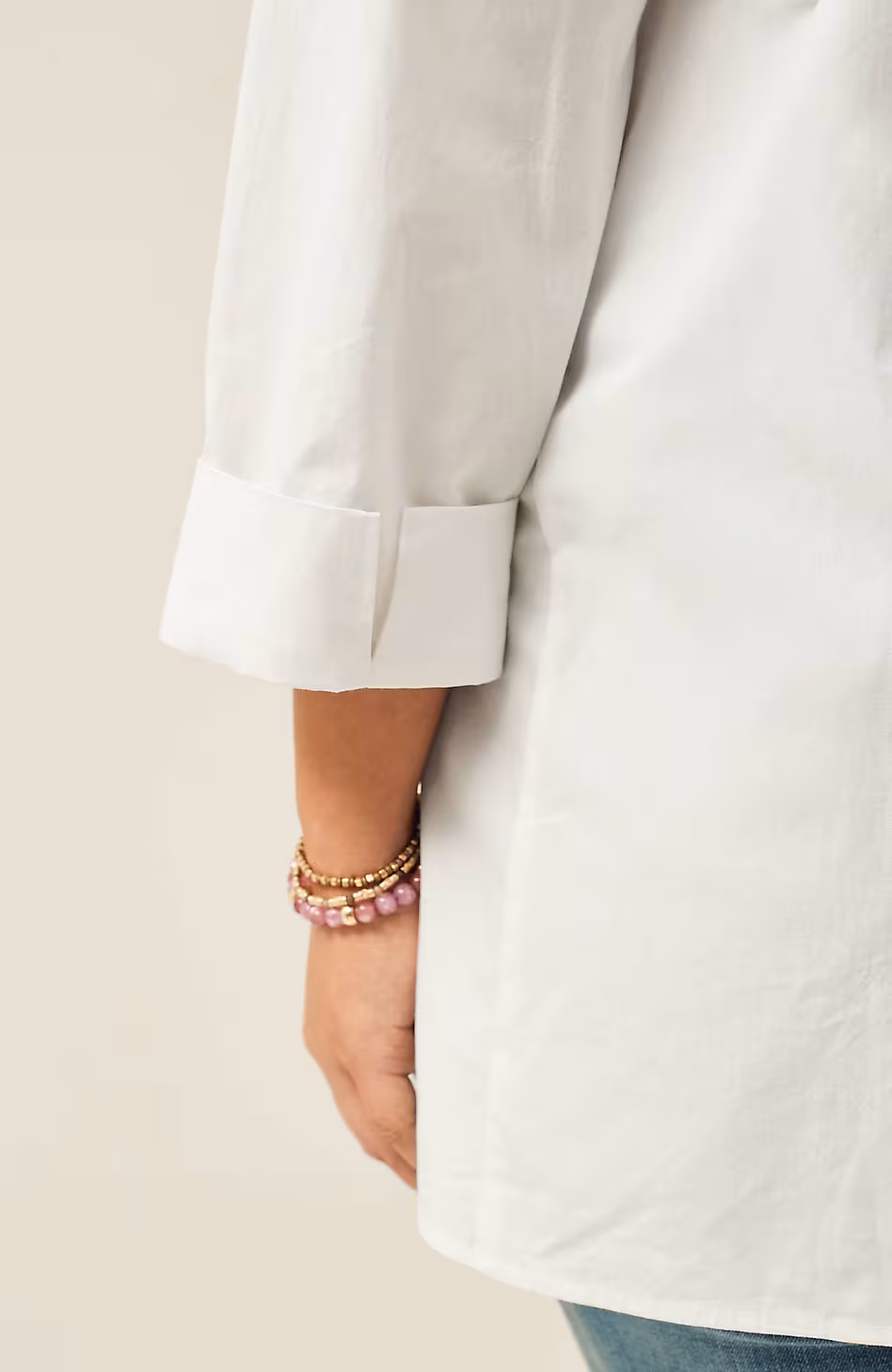 Side-Button Stepped-Hem Tunic