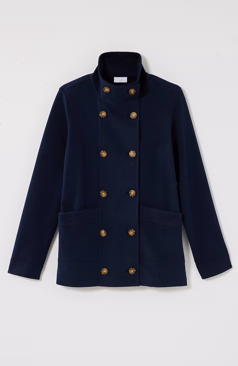 Knit Double-Breasted Peacoat