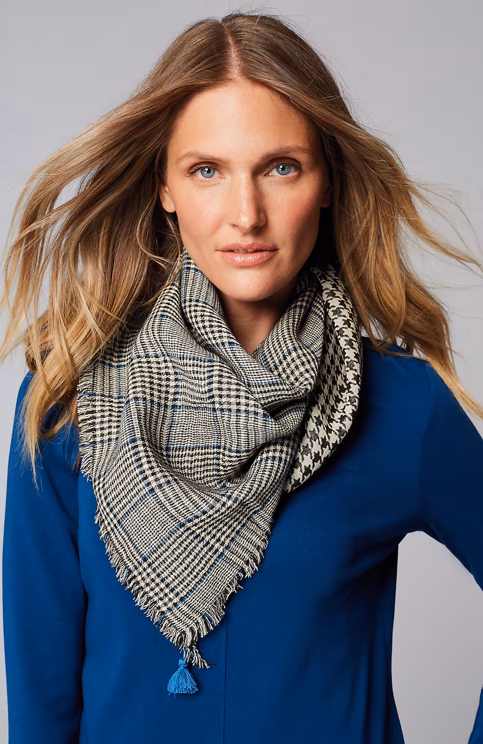 Double-Faced Plaid Scarf