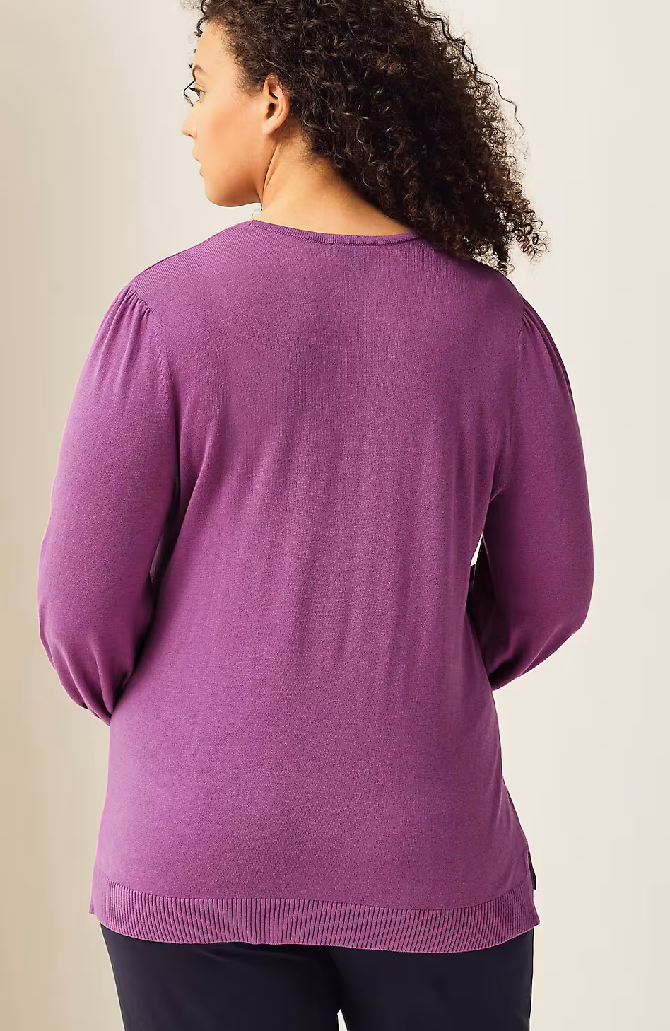 Wearever Silk-Blend Blouson-Sleeve Sweater