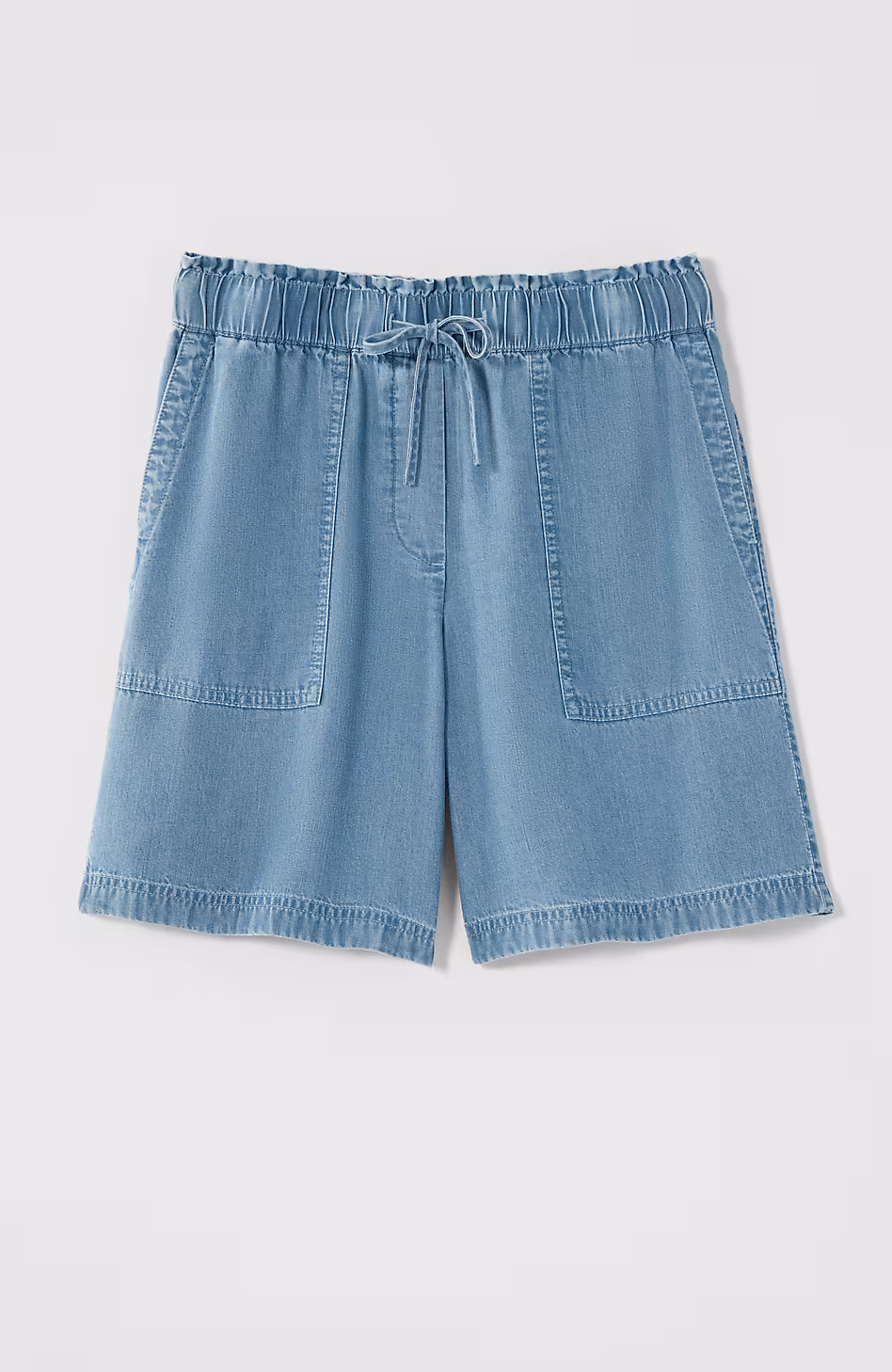 Indigo Tencel™ Lyocell Patch-Pocket Shorts