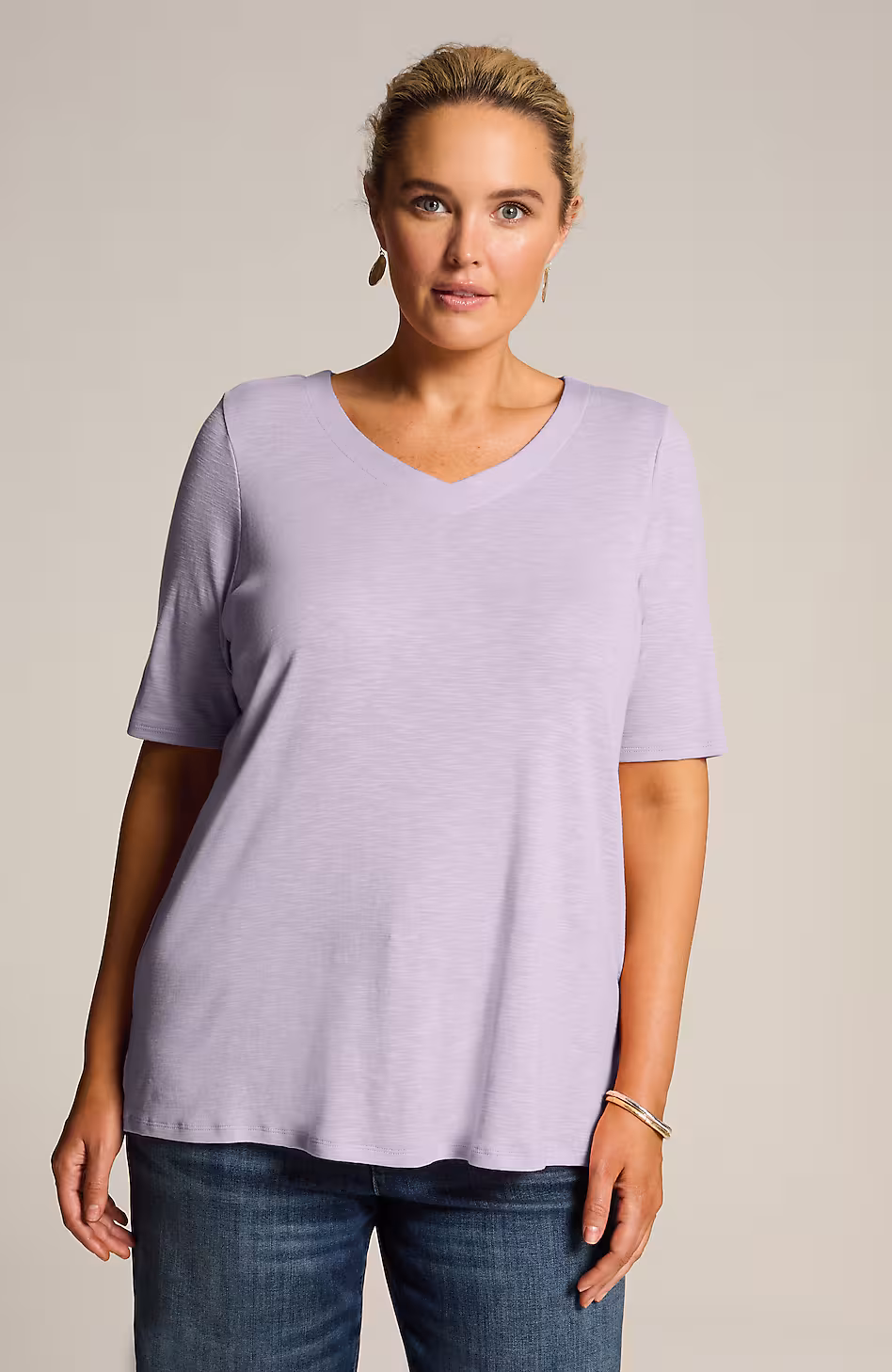 Pima-Slub Elbow-Sleeve Tee