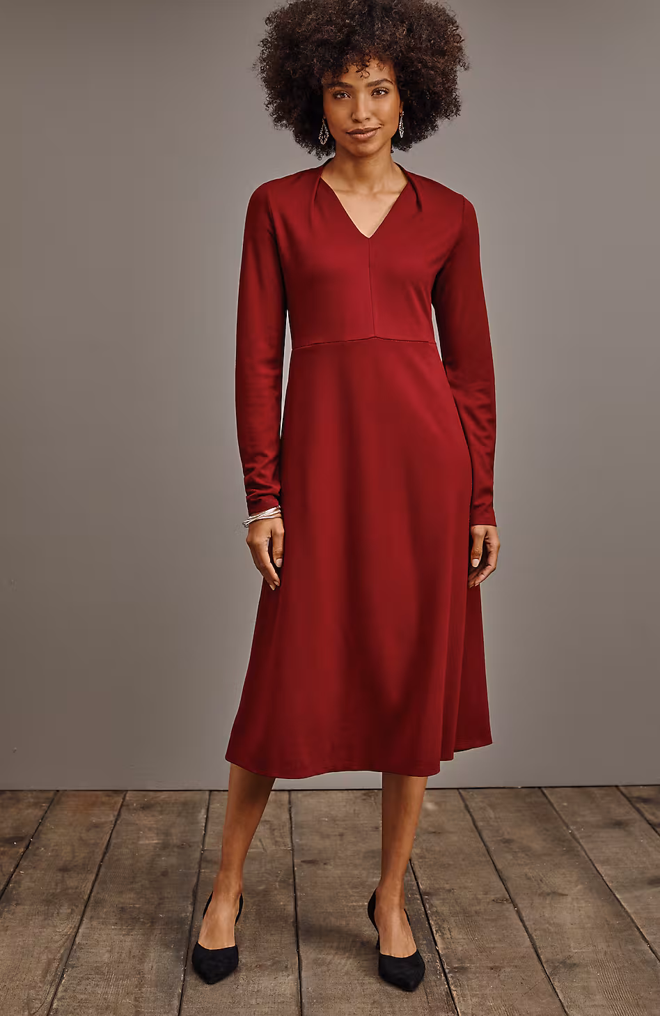 Wearever Double-Face Jersey Fit-And-Flare Dress